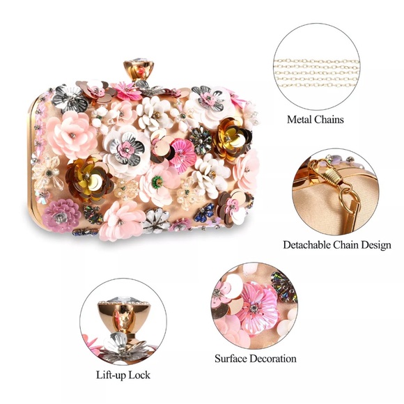 Letode Formal Purse /Clutch Floral - Picture 6 of 12